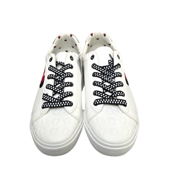 Disney Minnie Mouse Low-top Court Sneakers Womens 9.5, 10 & 11 White Embroidered - Picture 4 of 12